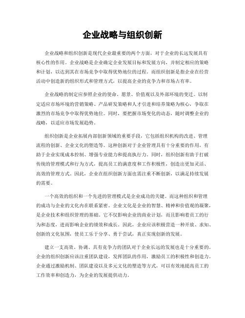 企业战略与组织创新