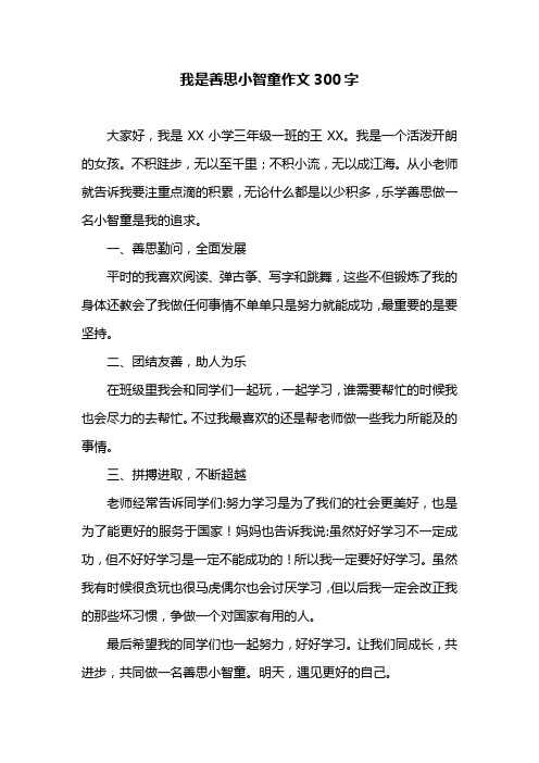 我是善思小智童作文300字