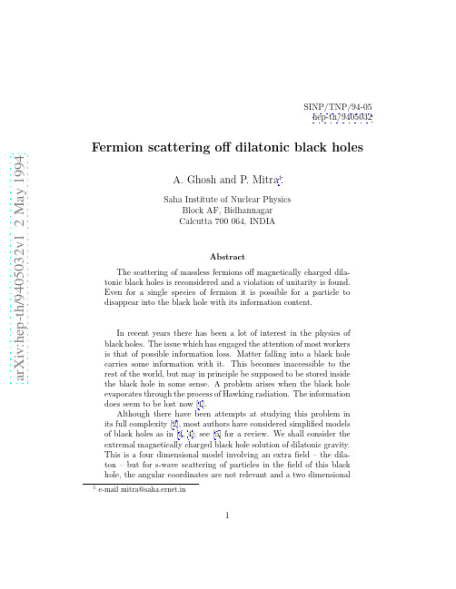 Fermion Scattering off Dilatonic Black Holes