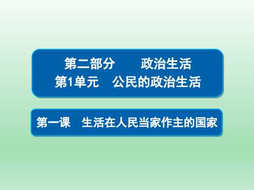 人教版高中政治必修二课件：第一课 生活在人民当家作主的国家 (共67张PPT)