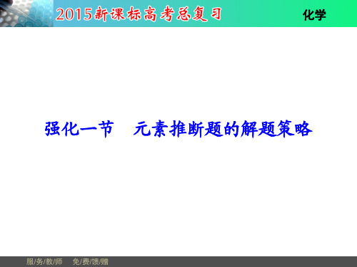 【一轮精品】2015高考新课标化学总复习配套课件：第5章 强化1节 元素推断题的解题策略