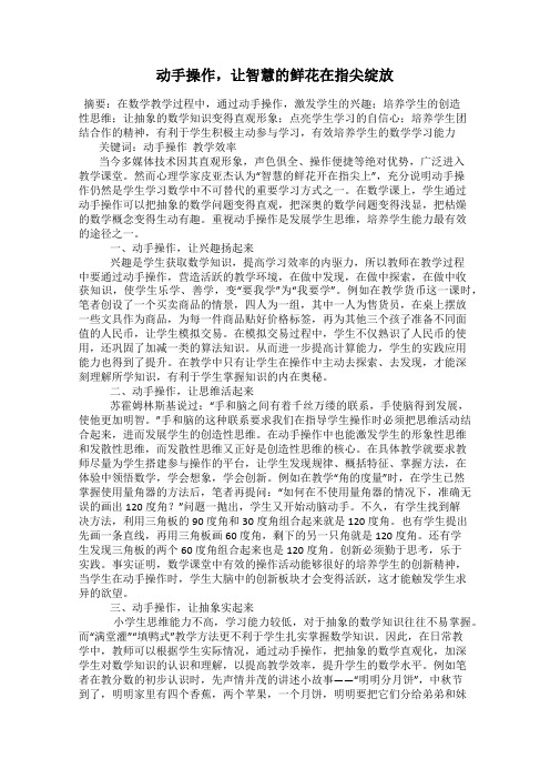 动手操作,让智慧的鲜花在指尖绽放