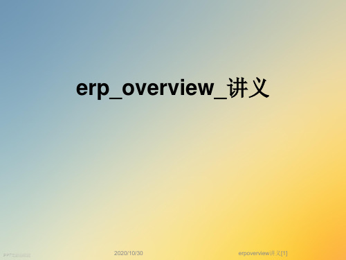 erpoverview讲义[1]