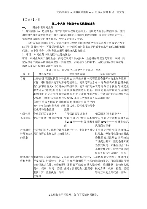 【其他】审阅业务和其他鉴证业务