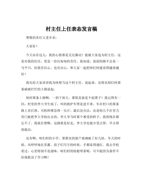 村主任上任表态发言稿