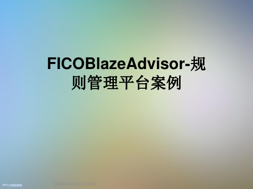 FICOBlazeAdvisor-规则管理平台案例