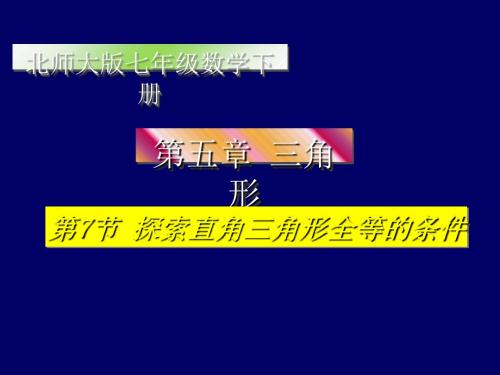 探索直角三角形全等的条件 PPT课件 2 北师大版