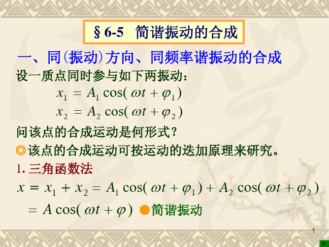 大学物理-12第十二讲简谐振动的合成、阻尼、受迫振动（001）