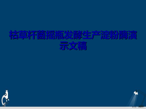 枯草杆菌摇瓶发酵生产淀粉酶演示文稿