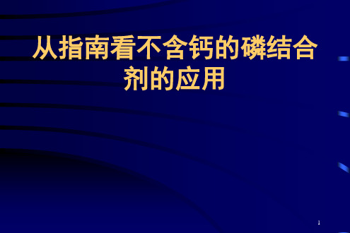 从指南看不含钙磷结合剂的应用ppt课件