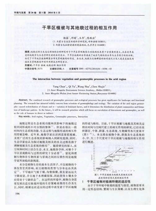 干旱区植被与其地貌过程的相互作用