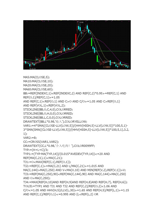 通达信指标公式源码 跟庄吃肉主图+选股指标 源码