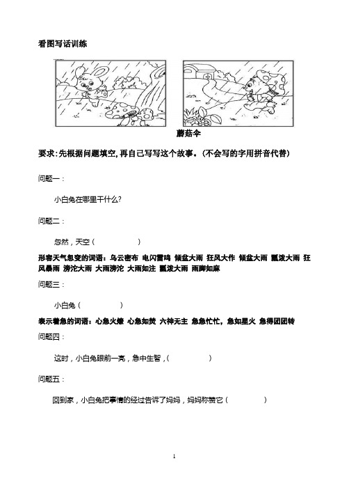 (完整)一二年级看图写话每周一练(带稿纸版b5打印稿)