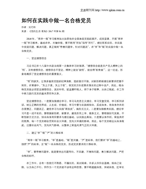 如何在实践中做一名合格党员