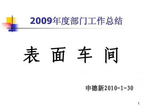 2009年度表面总结