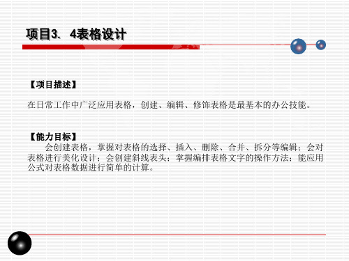 Word表格的创建与编辑