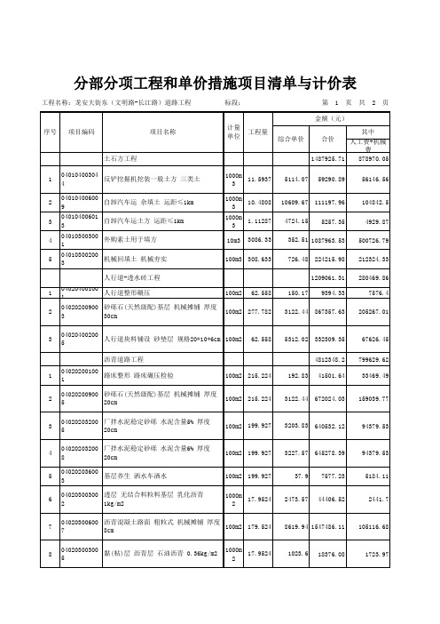 市政公路土方挖填工程量计算书(含公式及cad图纸和预算书)