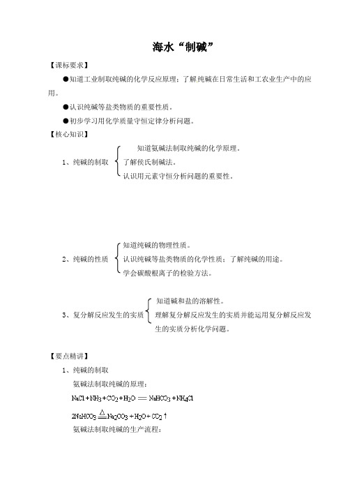 中考化学复习-海水“制碱”(专题讲练)