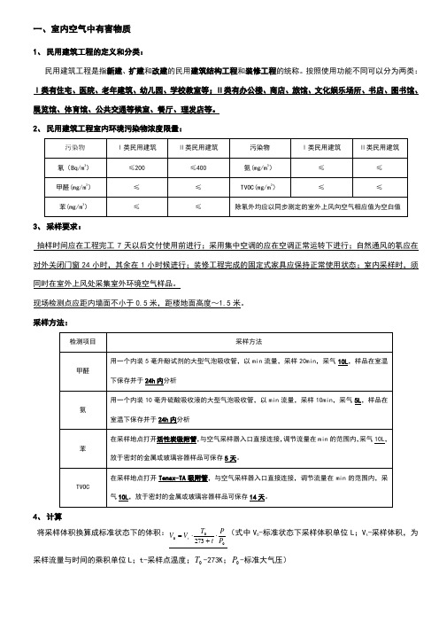 室内环境检测考核题型