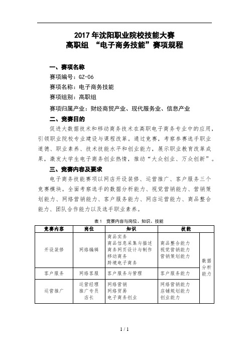 2017沈阳职业院校技能大赛电子商务规程-(高职组)