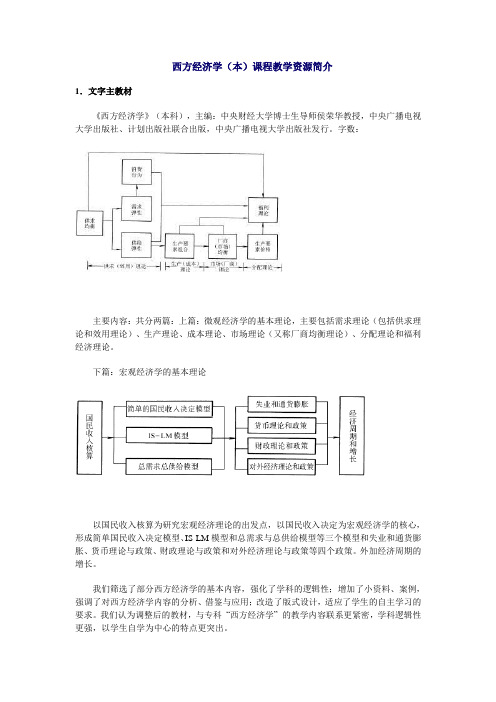 西方经济学(本)课程教学资源简介