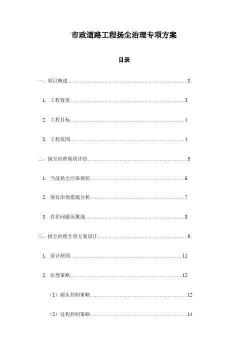 市政道路工程扬尘治理专项方案