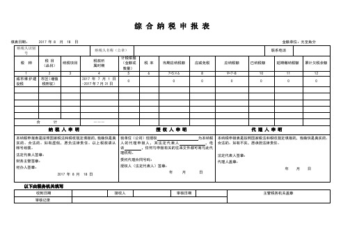 综合纳税申报表