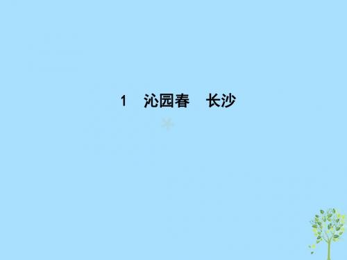 2018-2019学年高中语文人生的五彩梦1沁园春长沙课件鲁人版必修5