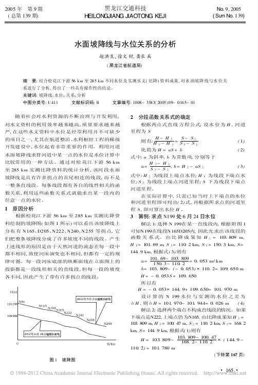 水面坡降线与水位关系的分析_赵洪生