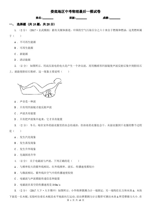 娄底地区中考物理最后一模试卷 