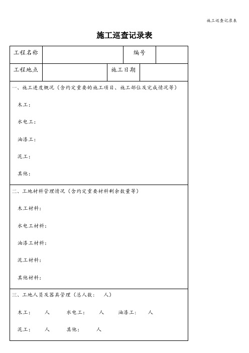 施工巡查记录表