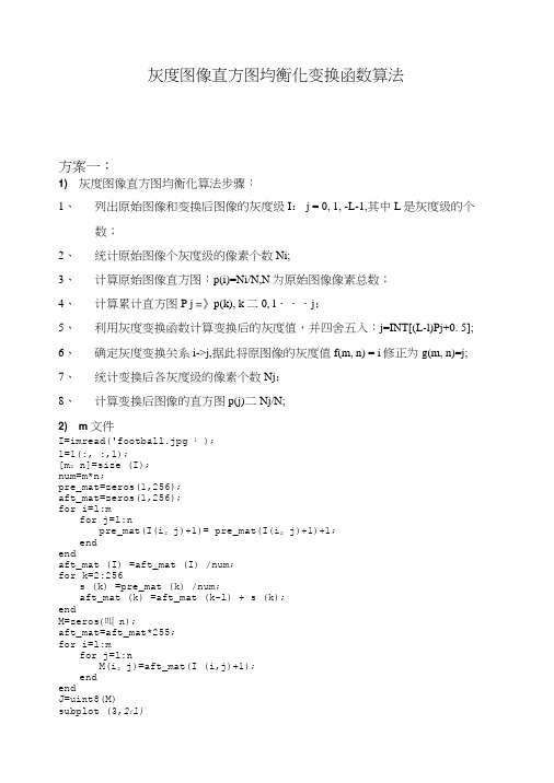 灰度图像直方图均衡化变换函数算法.docx