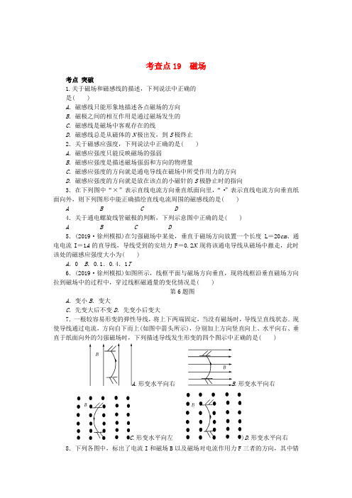 2019高考物理总复习 考查点19 磁场练习