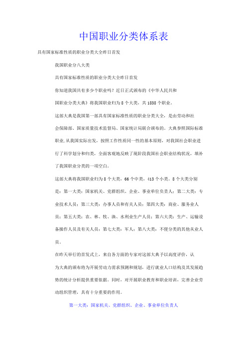 绝对专业：中国职业分类体系表-681页