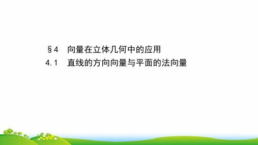 新教材高中数学第三章空间向量与立体几何4-1直线的方向向量与平面的法向量课件北师大版选择性必修一