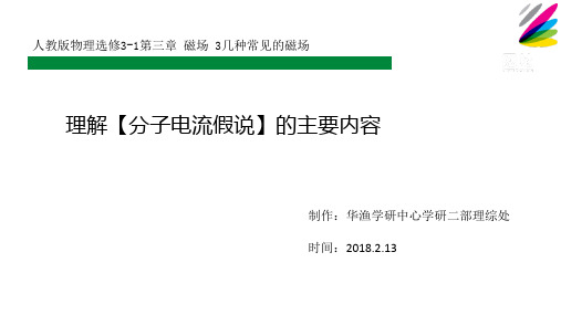 人教版高中物理选修3-1：难点_理解【分子电流假说】的主要内容