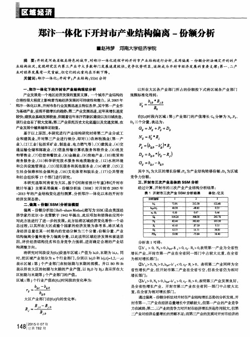 郑汴一体化下开封市产业结构偏离-份额分析