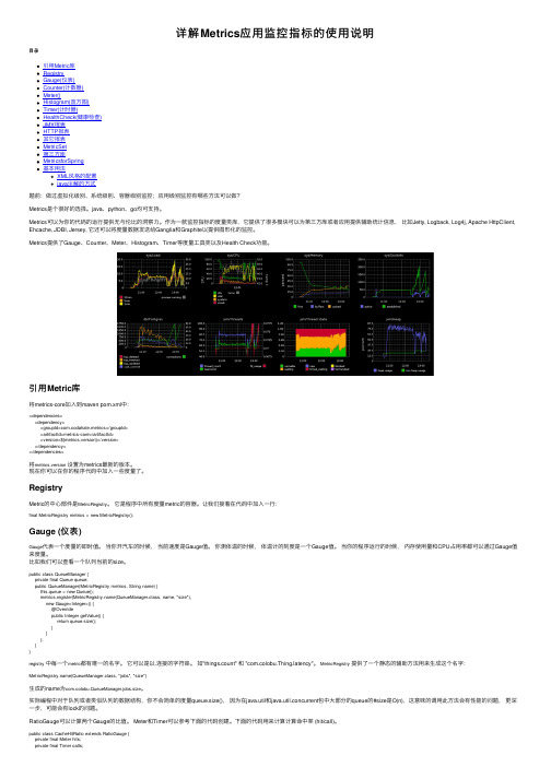 详解Metrics应用监控指标的使用说明