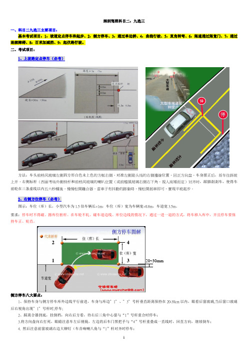 深圳C1驾驶证考试科目二(9选3含图示)相关知识