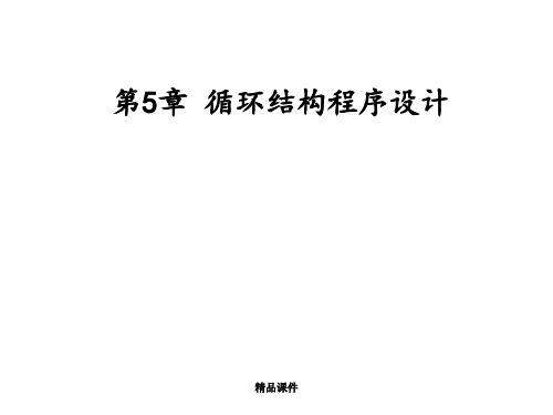 C语言 第5章 循环结构