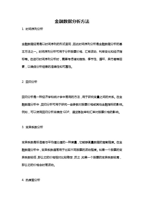 金融数据分析方法