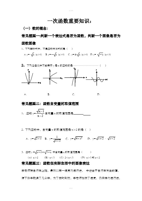 一次函数常见题型归纳