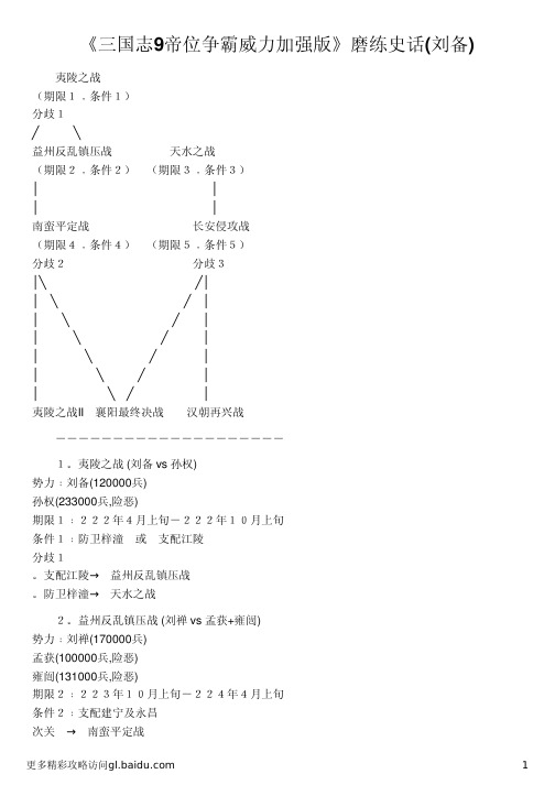 《三国志9帝位争霸威力加强版》磨练史话(刘备)