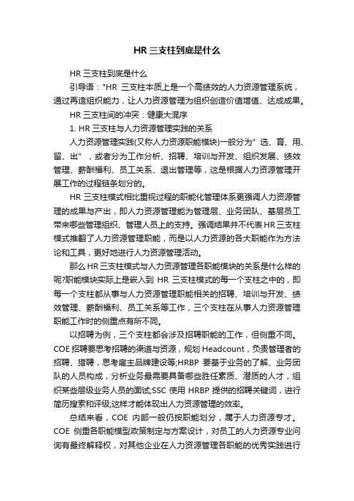 HR三支柱到底是什么