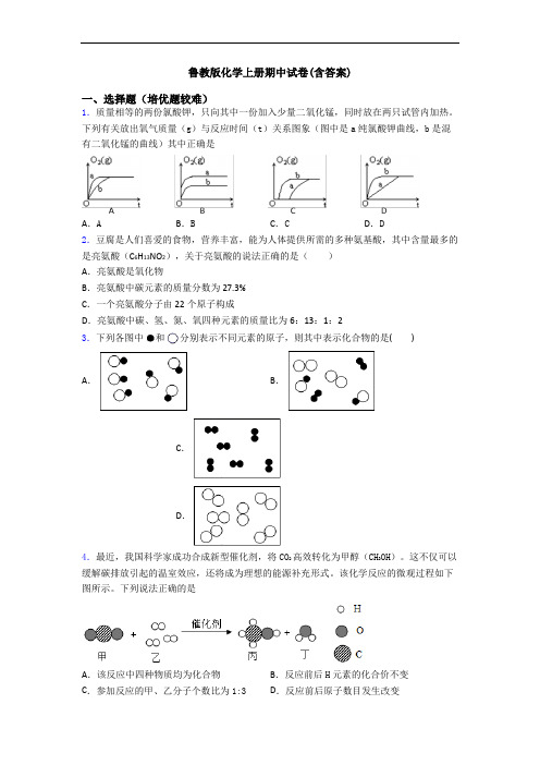 鲁教版化学初三化学上册期中试卷(含答案)