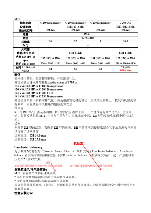 奔驰M271发动机详解