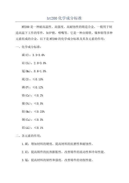 ht200化学成分标准