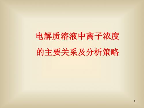 高中获奖优质课电解质溶液中粒子浓主要关系及分析策略讲课课件公开课课件.ppt