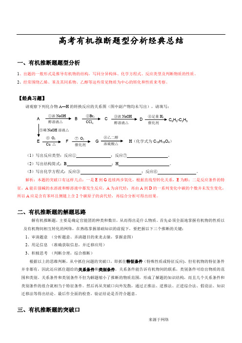 高考化学有机推断题,含答案