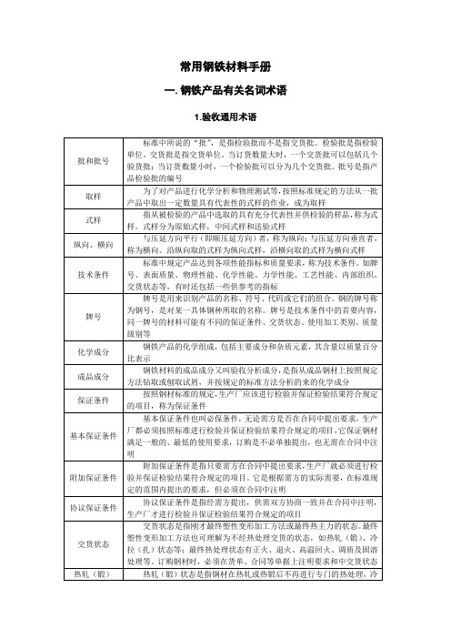常用钢铁材料完全手册